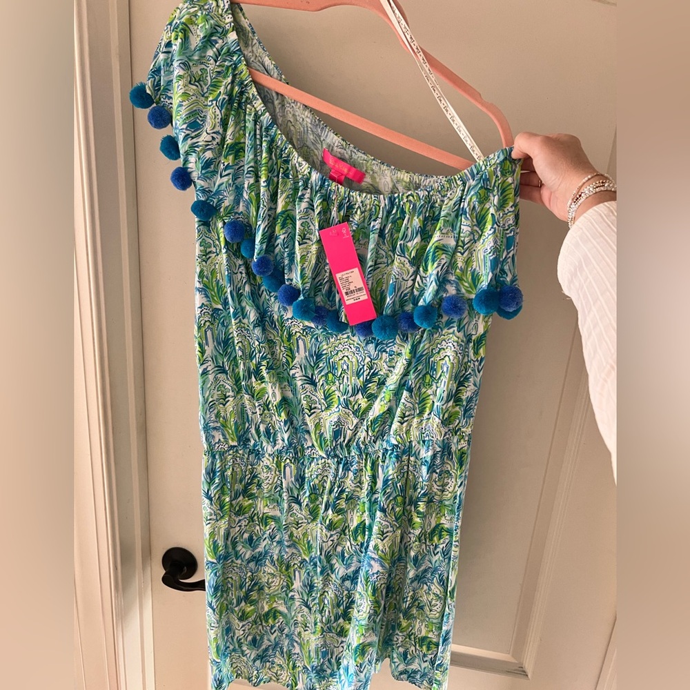 NWT XL Lilly Pulitzer Idara Off-shoulder Romper in Resort White.